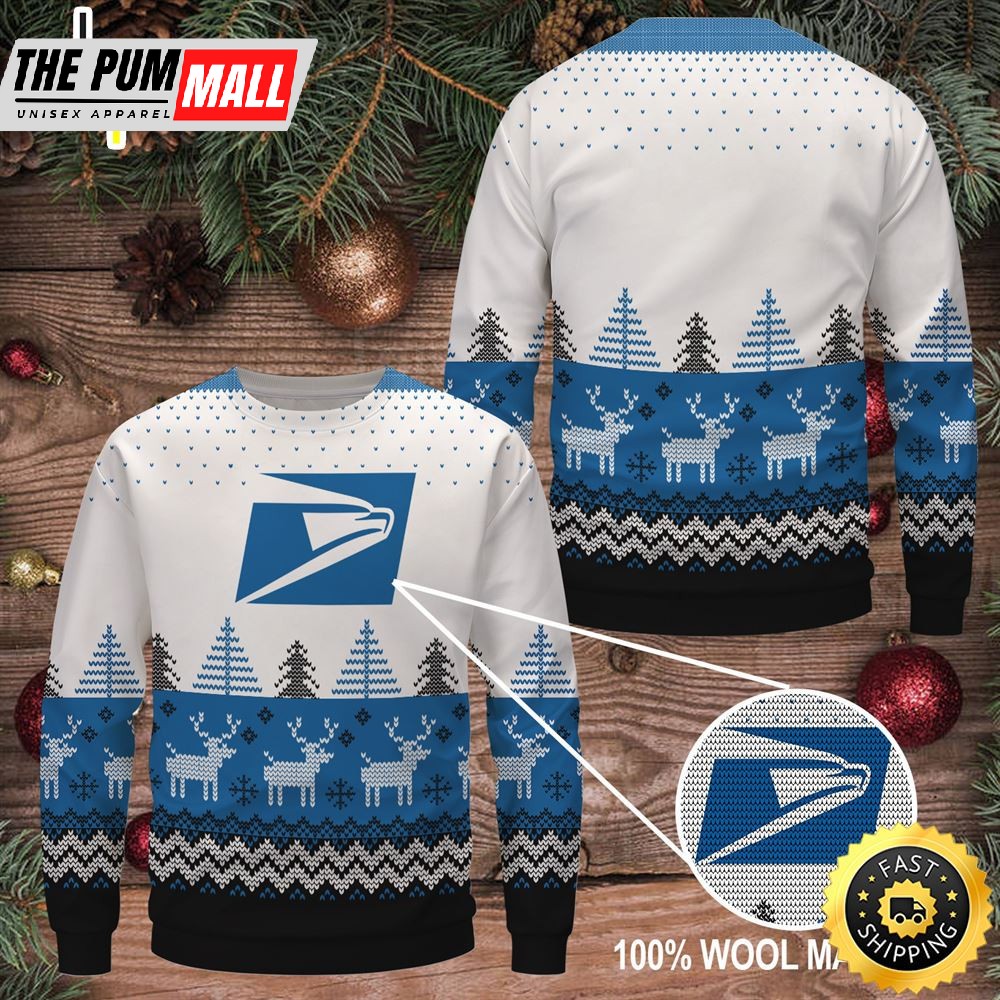 Merry Christmas 2025 Usps Wool Sweater Christmas