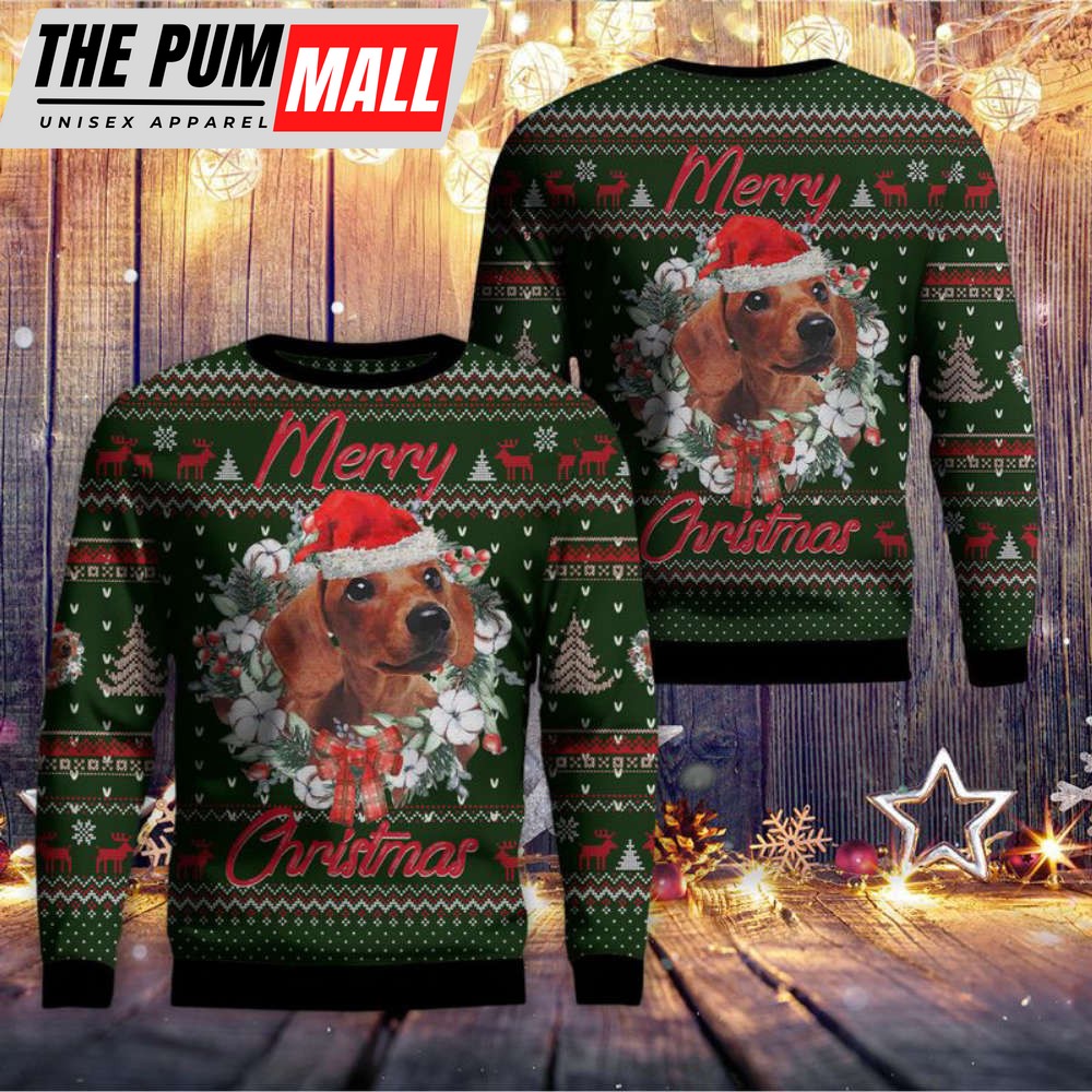 Merry Christmas Dachshund AOP Christmas SweaterGift For Christmas