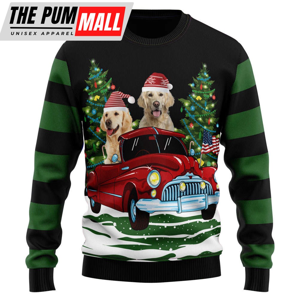 Merry Christmas Golden Retriever HZ100201 Ugly Christmas Sweater