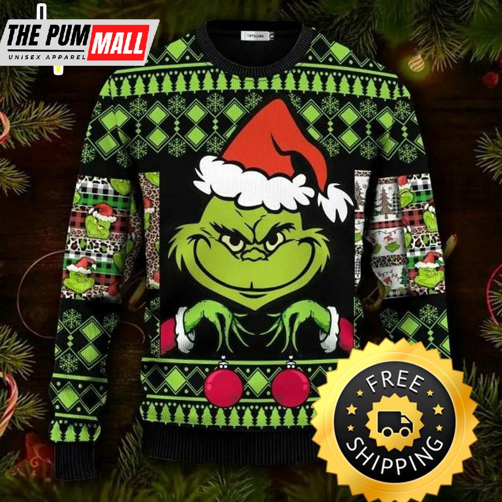 Merry Christmas Grinch Ugly Christmas Sweater, Christmas Grinch Sweater, Grinch Holiday Sweater