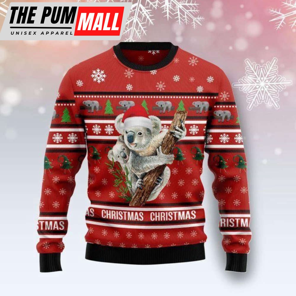 Merry Christmas Koala Ugly Christmas Sweater, Gift For Christmas, Unisex Crewneck Sweater