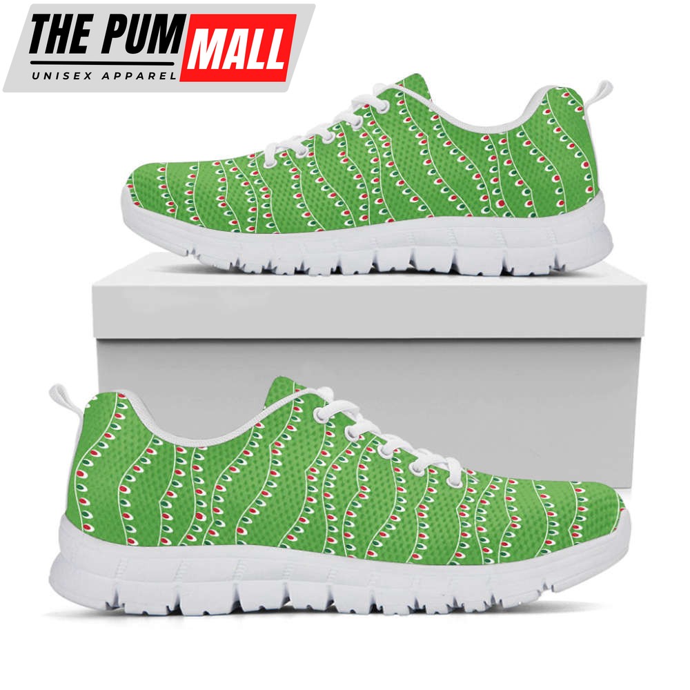 Merry Christmas Lights Pattern Print White Running Shoes, Gift For Men And Women
