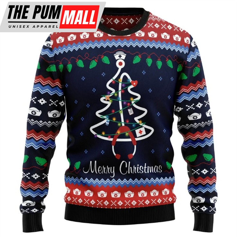 Merry Christmas Nurse Ugly Christmas Sweater For Men & Women