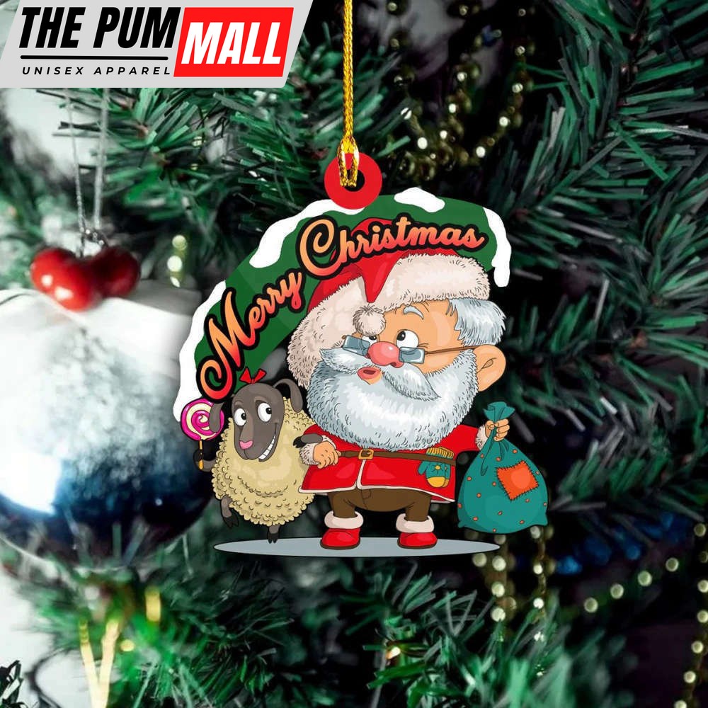 Merry Christmas Ornament Sheep And Santa Funny Christmas Ornaments Decorations Limited Edition