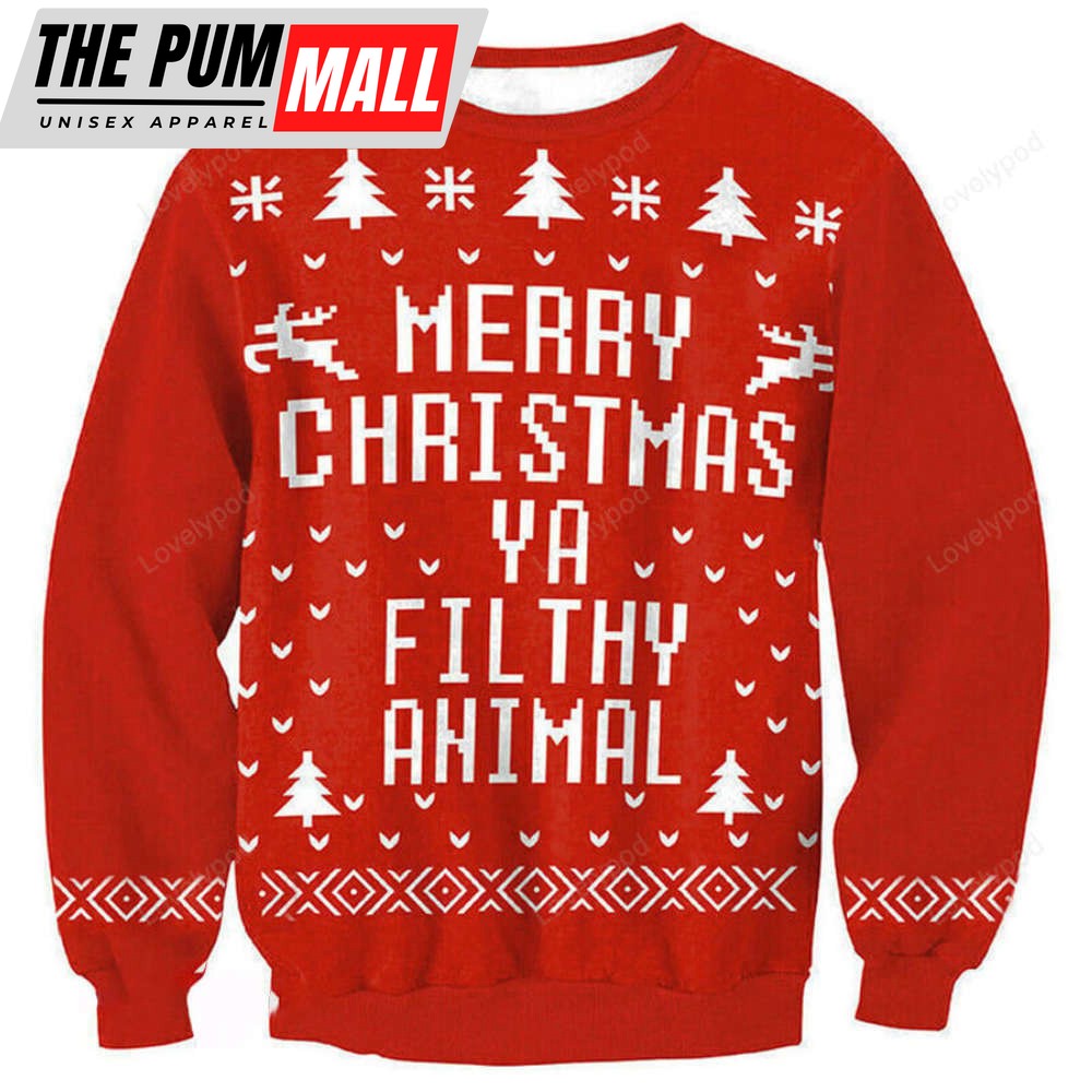Merry Christmas Pattern Print Awesome Gift For Christmas Ugly Christmas Sweater