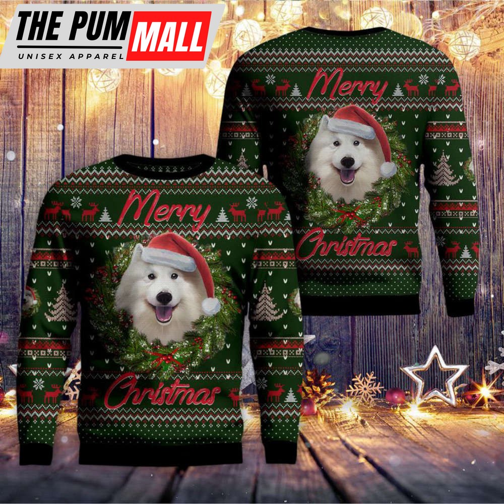 Merry Christmas Samoyed AOP Christmas Sweater – Gift For Christmas Day