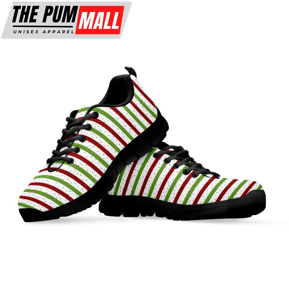 merry-christmas-striped-pattern-print-black-running-shoes-gift-for-men-and-wome-9on40q5g Merry Christmas Striped Pattern Print Black Running Shoes, Gift For Men And Women