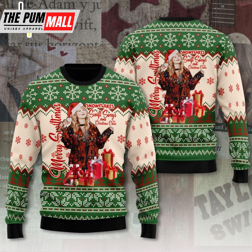 Merry Christmas Taylor Swift Green The Eras Tour 3D Ugly Sweater