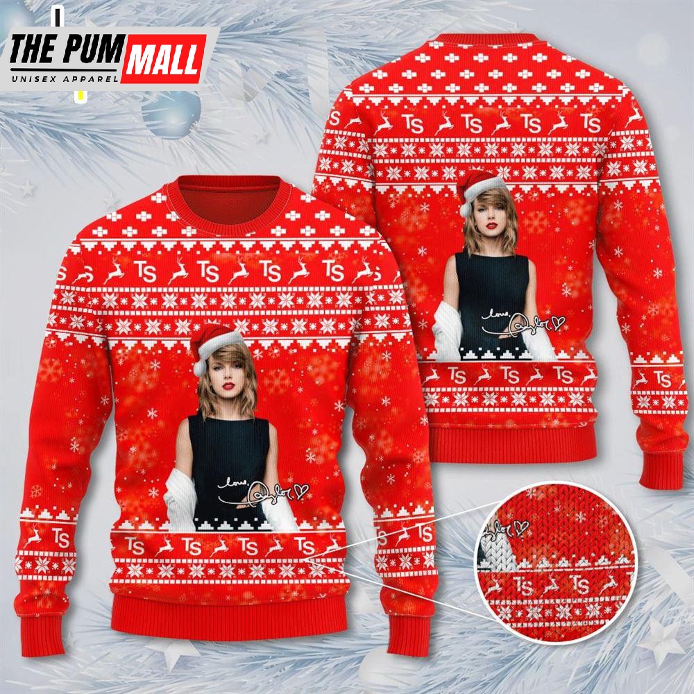 Merry Christmas Taylor Swift Red The Eras Tour 3D Ugly Sweater