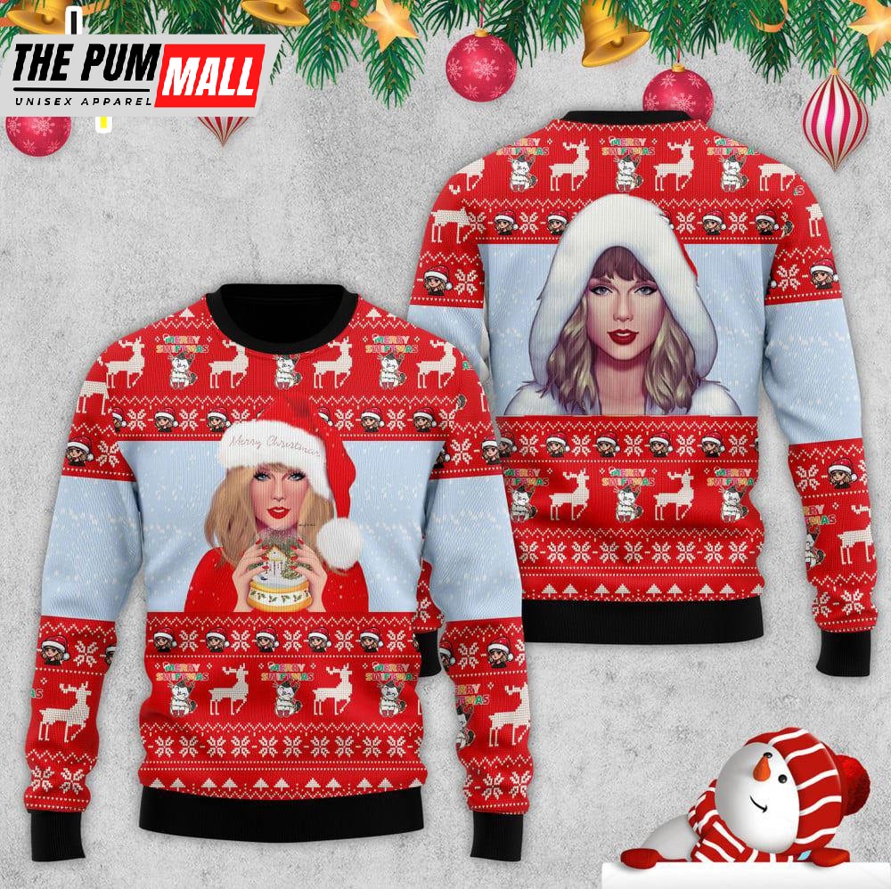 Merry Christmas Taylor Swift Xmas 2025 The Eras Tour 3D Ugly Sweater