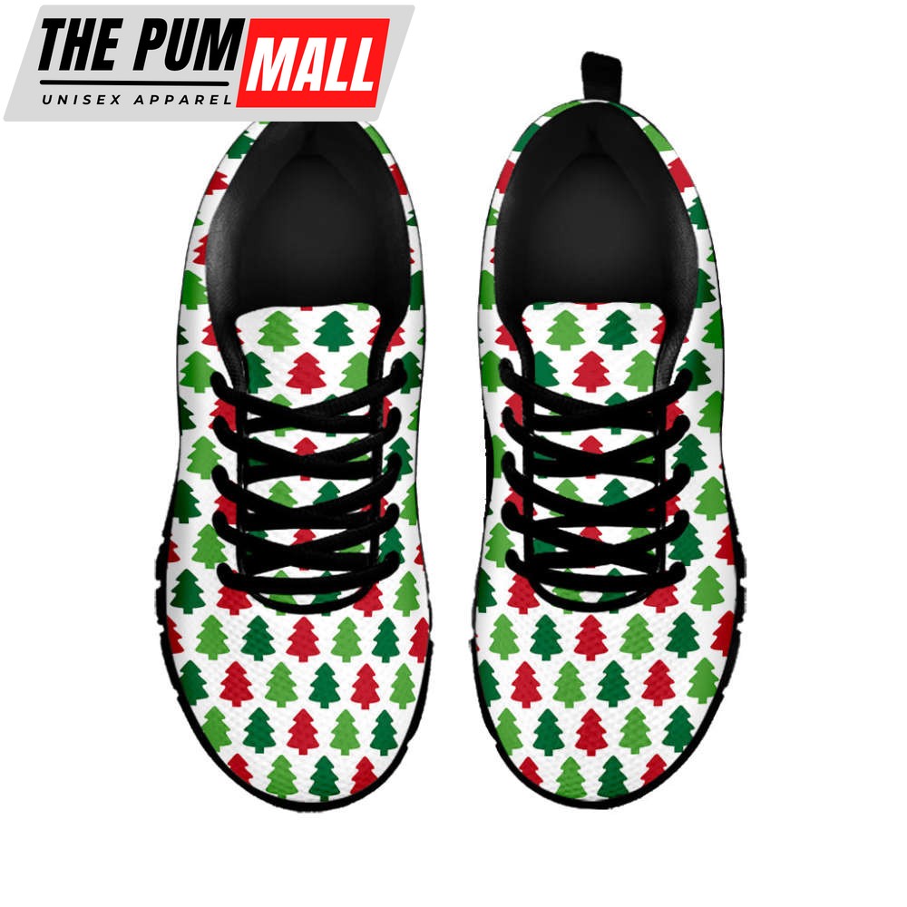merry-christmas-tree-pattern-print-black-running-shoes-gift-for-men-and-women-00yycisx Merry Christmas Tree Pattern Print Black Running Shoes, Gift For Men And Women