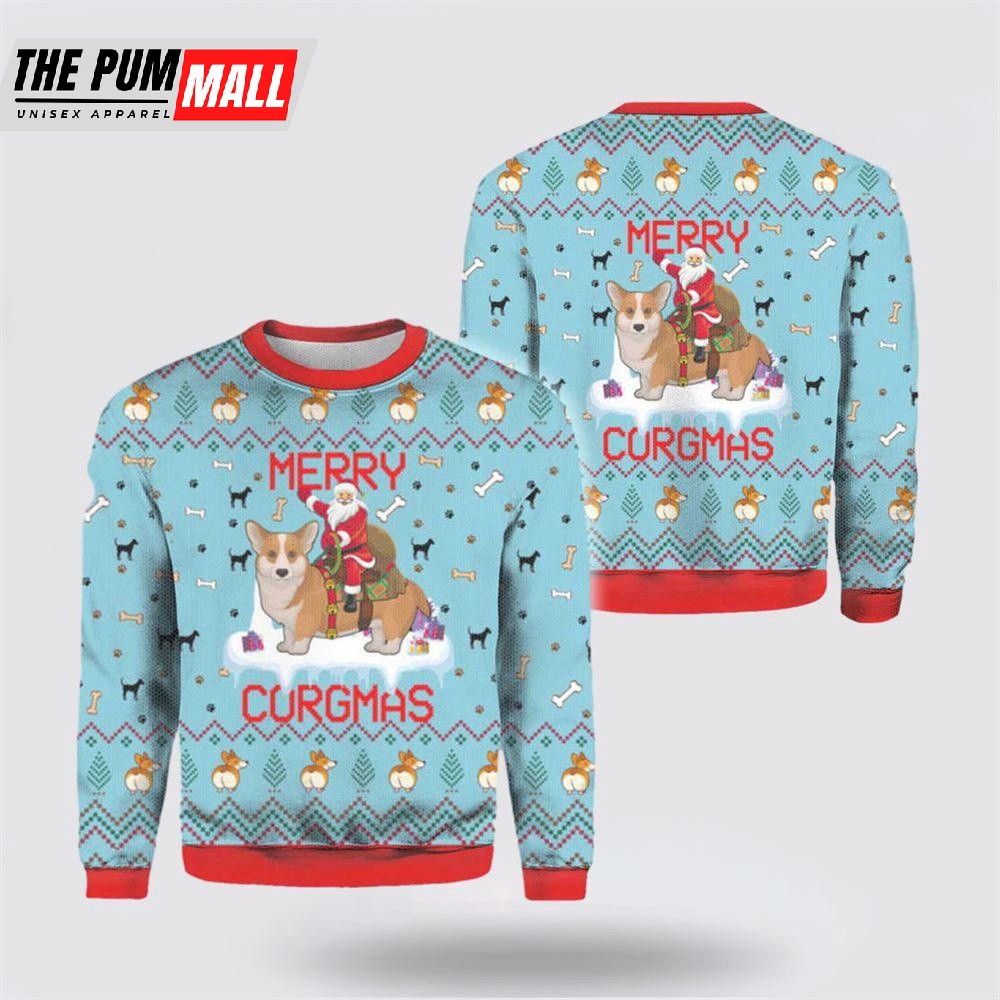 Merry Corgmas And Santa Claus Ugly Sweater