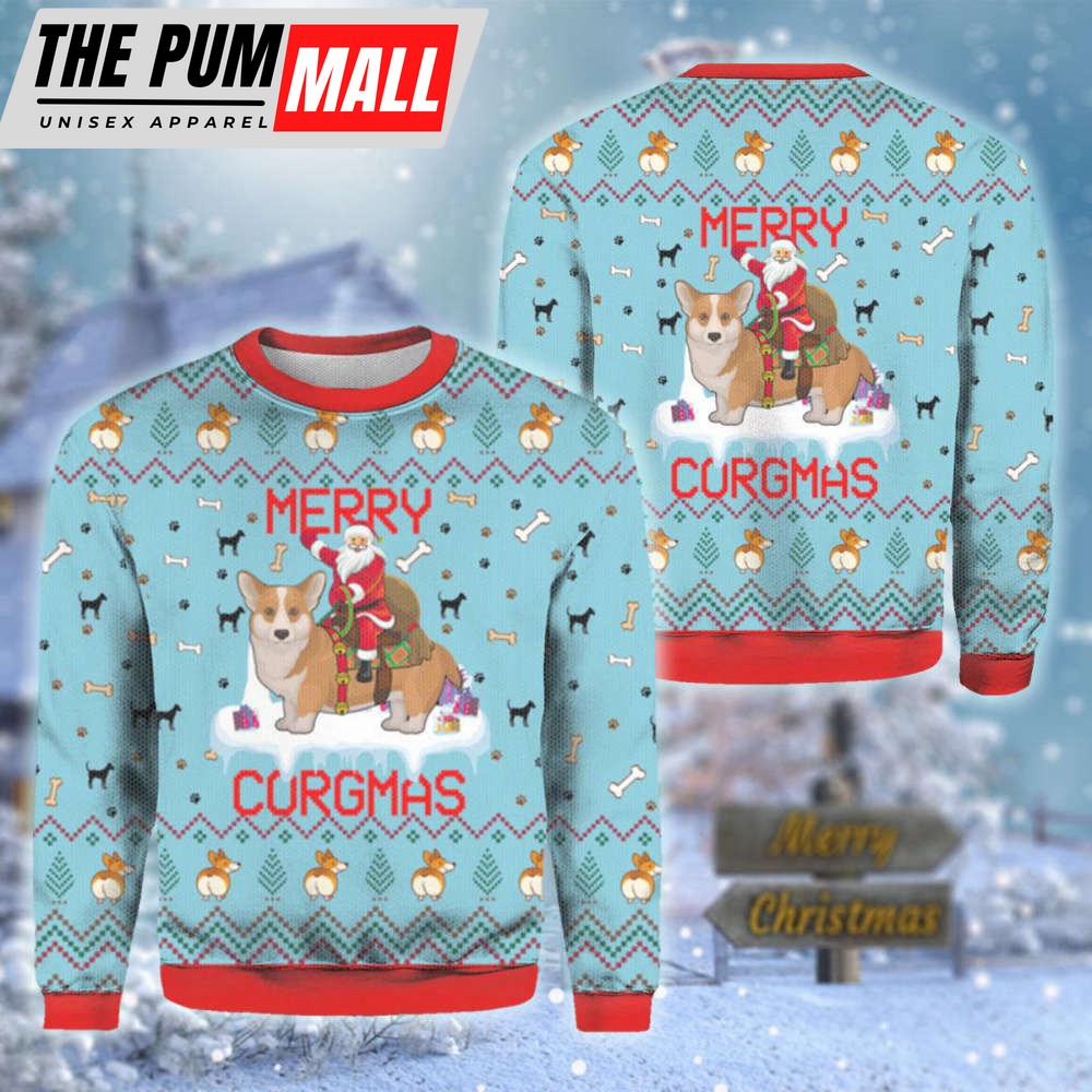 Merry Corgmas And Santa Claus Ugly Sweater