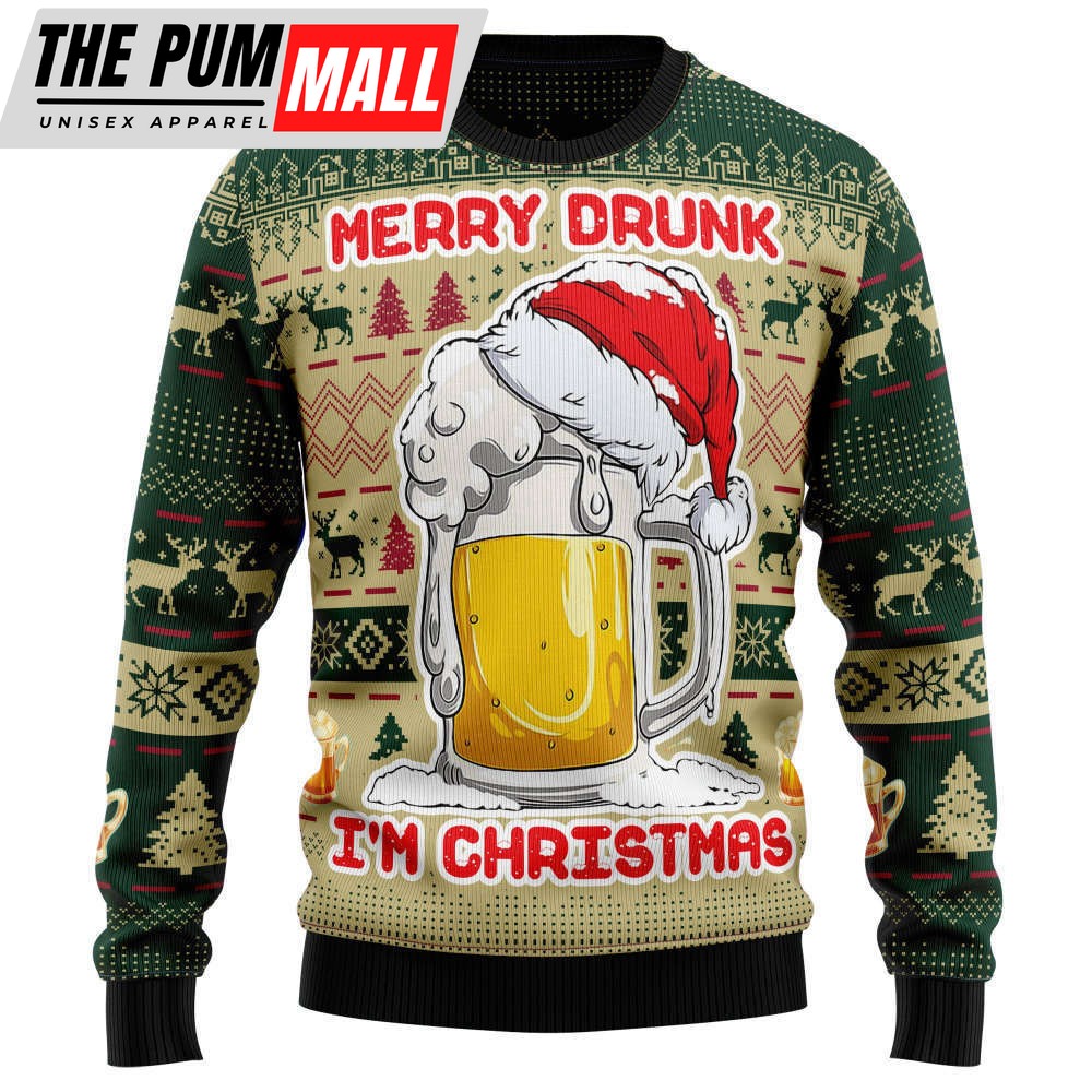 Merry Drunk TG5116 Ugly Christmas Sweater – Best Gift For Christmas
