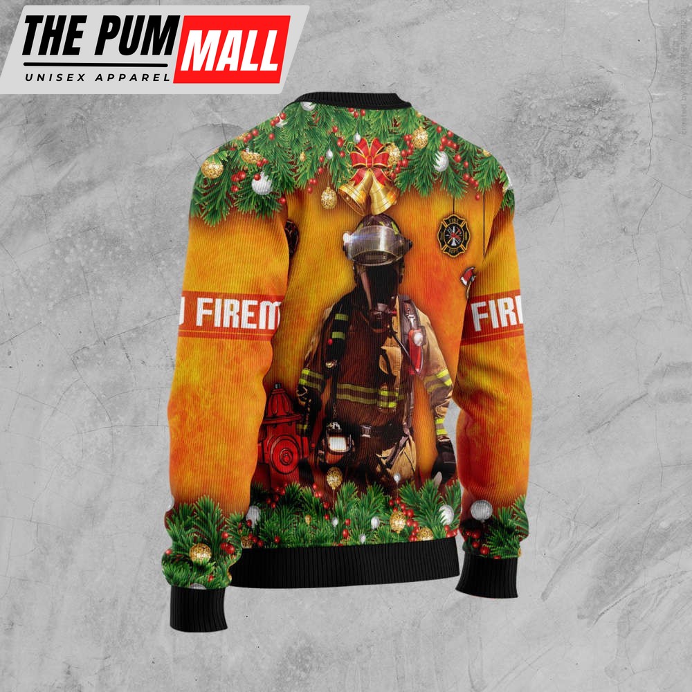 merry-firemas-firefighter-bulldog-ugly-christmas-sweater-zbtmd74u Merry Firemas Firefighter Bulldog Ugly Christmas Sweater