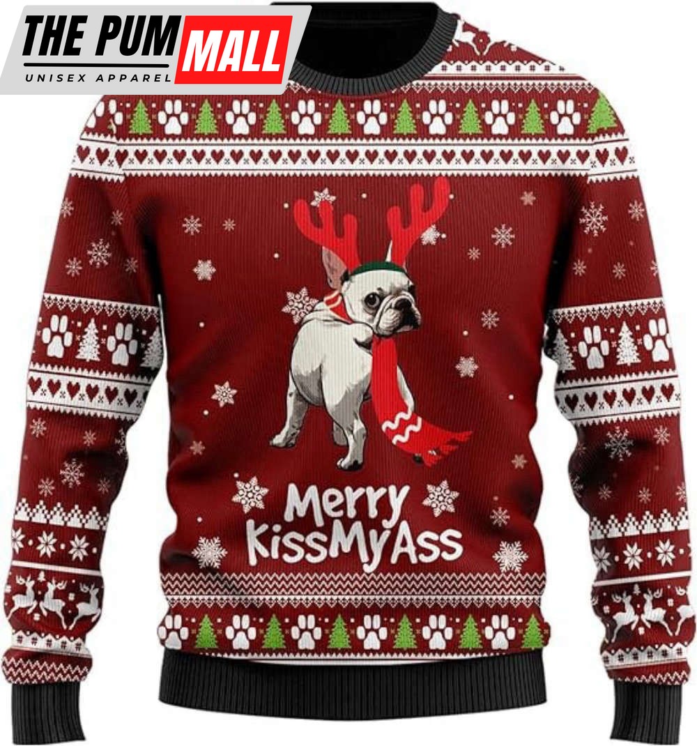 Merry Xmas Dog Ugly Christmas Sweater, Dog Mens Ugly Sweater Gift For Dog Lover