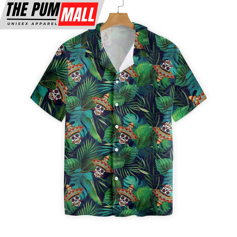 Mexican Hawaiian Shirt, Aloha Mexican Skull Hawaiian Shirt
