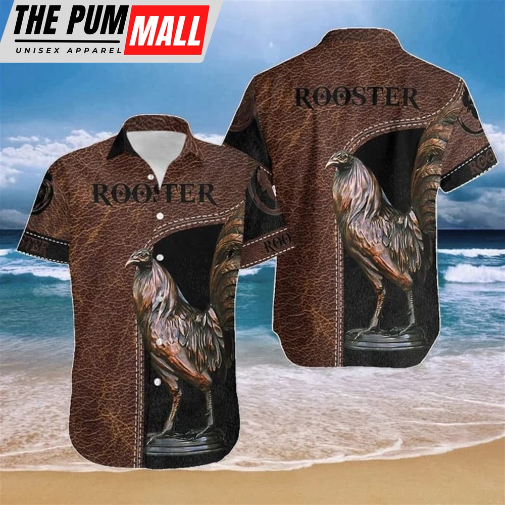 Mexican Hawaiian Shirt, Chicken Camouflage Hawaiian Shirt Rooster Brown And Black Design