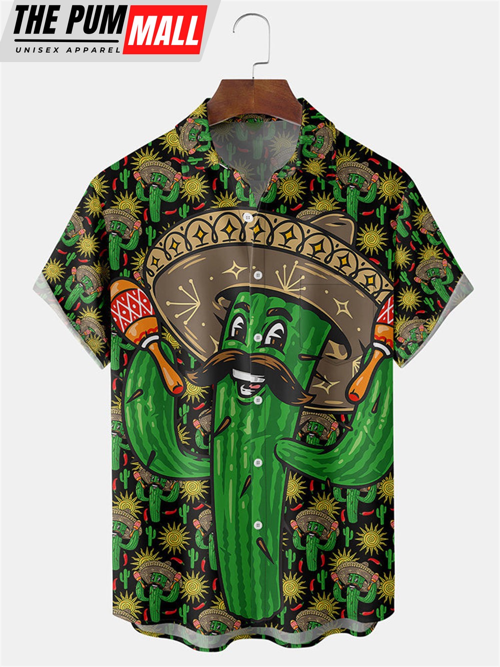 Mexican Hawaiian Shirt, Cinco De Mayo Cactus Hawaiian Shirt