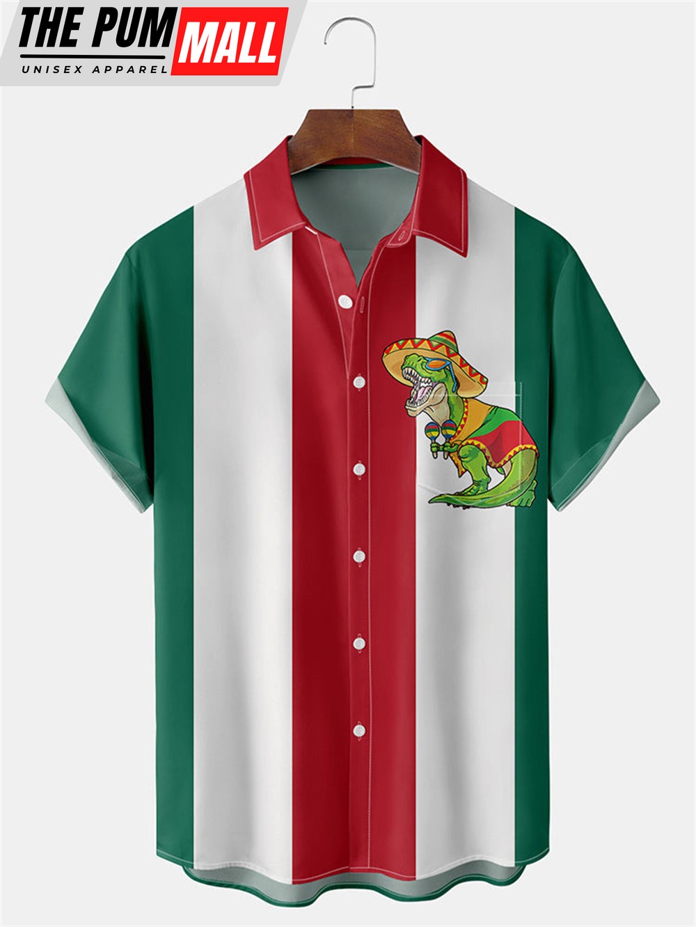 Mexican Hawaiian Shirt, Cinco De Mayo Dinosaur Hawaiian Shirt
