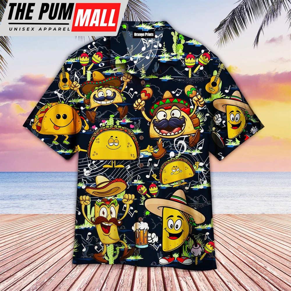 Mexican Hawaiian Shirt, Cinco De Mayo Funny Tacos Music Band Aloha Hawaiian Shirt