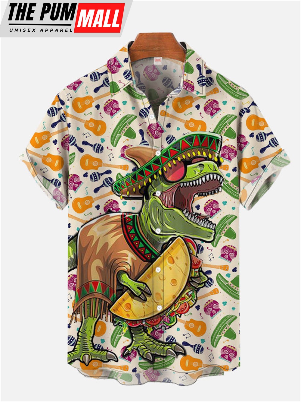 Mexican Hawaiian Shirt, Cinco De Mayo Mexican Elements Tyrannosaurus And Taco Hawaiian Shirt