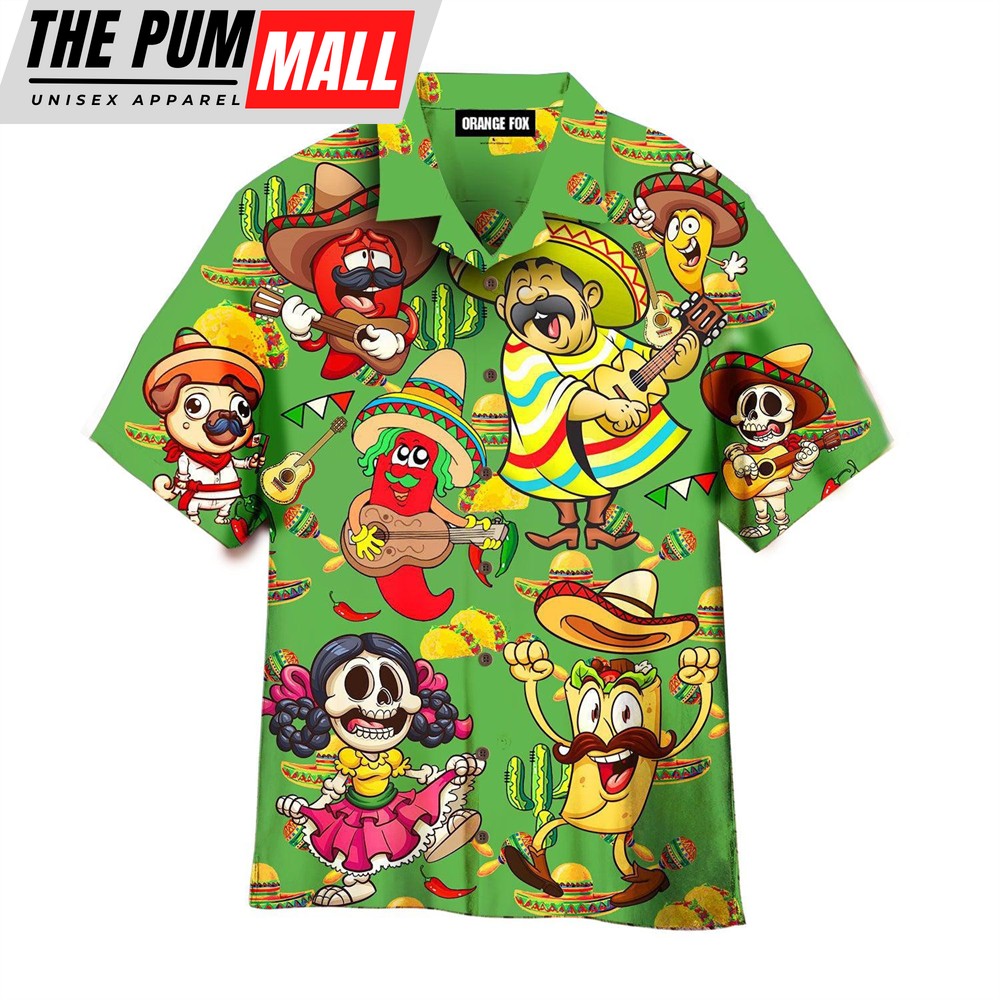 Mexican Hawaiian Shirt, Cinco De Mayo Mexican Festival Taco Hawaiian Shirt