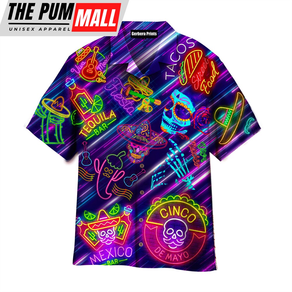 Mexican Hawaiian Shirt, Cinco De Mayo Mexican Party Purple Hawaiian Shirt