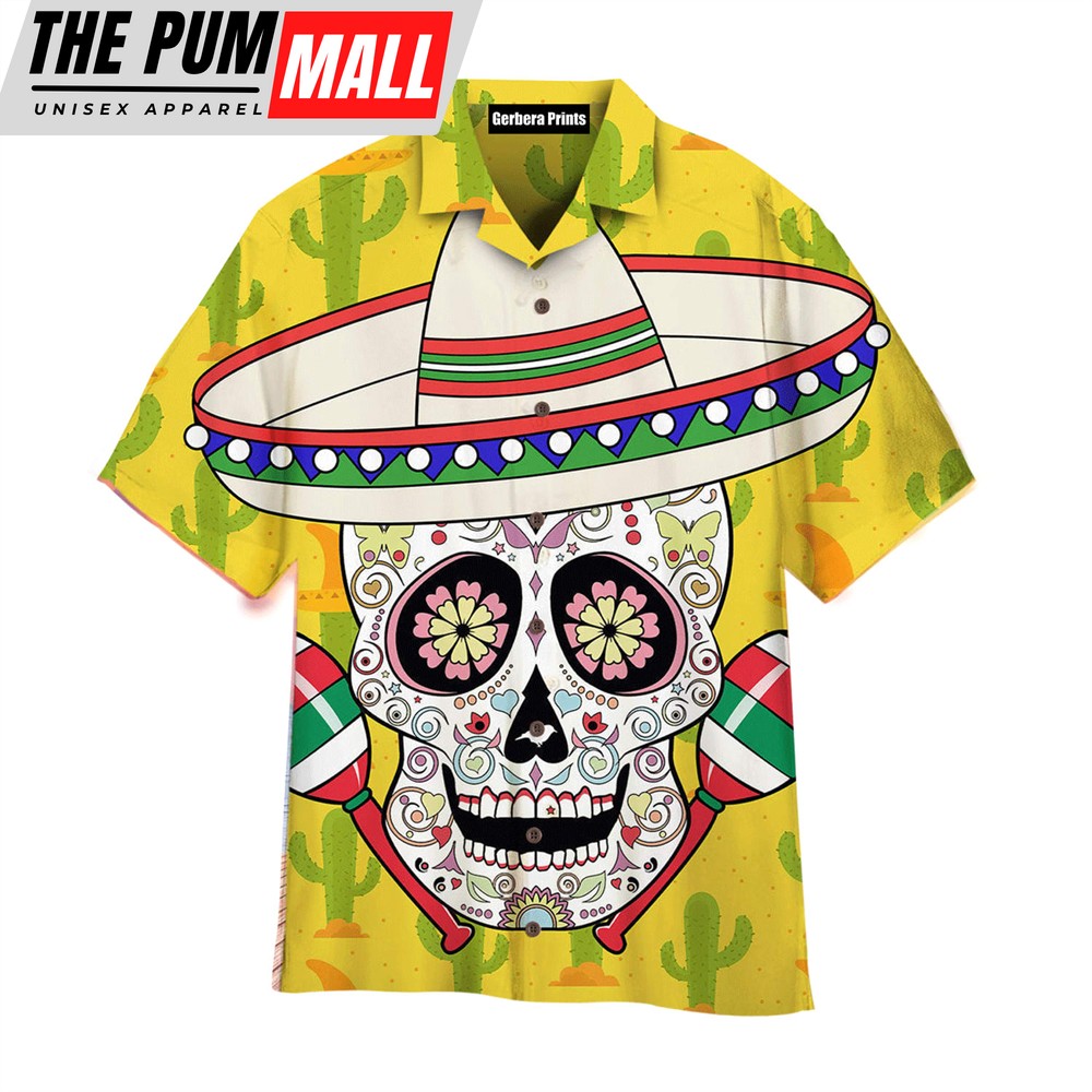 Mexican Hawaiian Shirt, Cinco De Mayo Mexican Yellow Hawaiian Shirt
