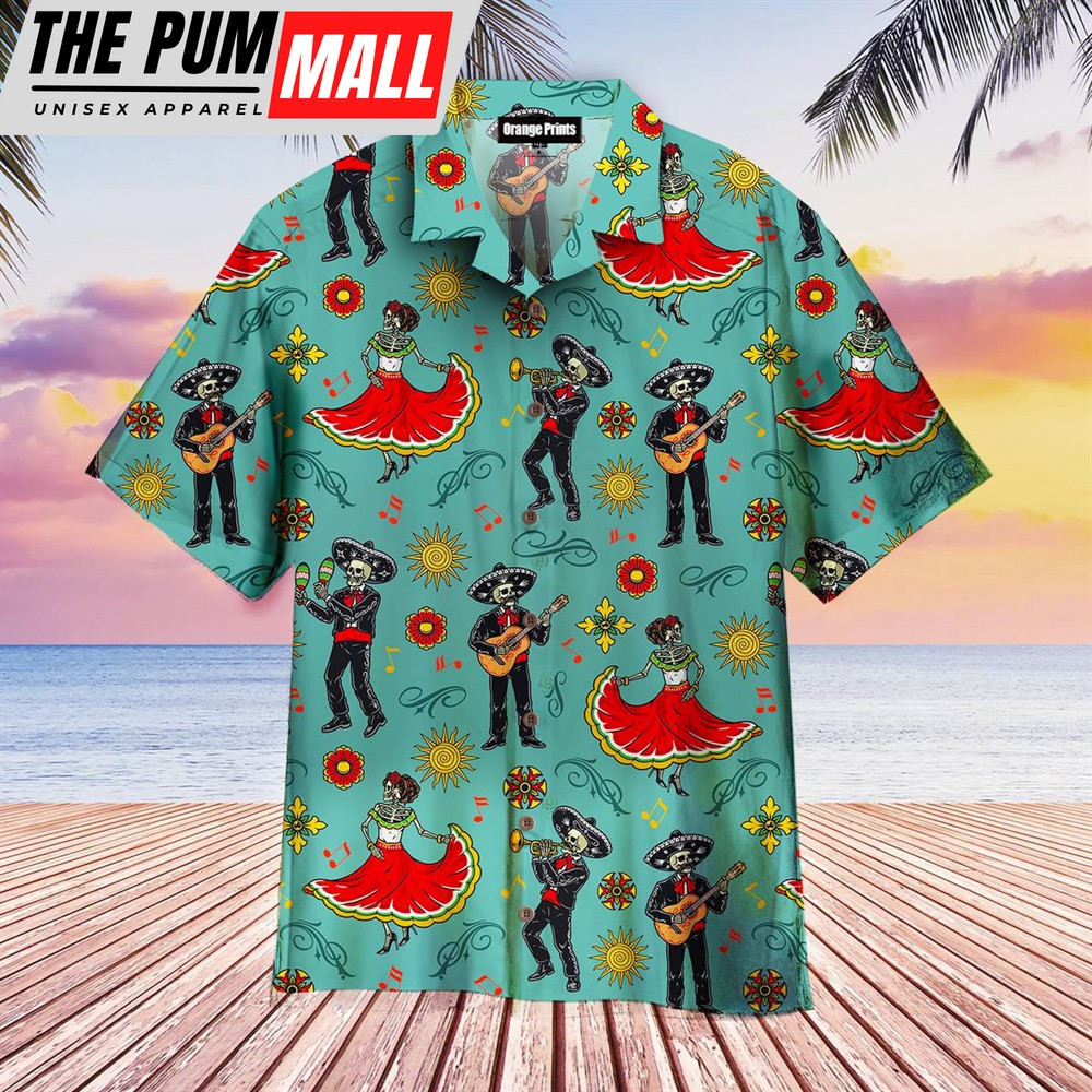 Mexican Hawaiian Shirt, Colorful Mexican Vintage Aloha Hawaiian Shirt