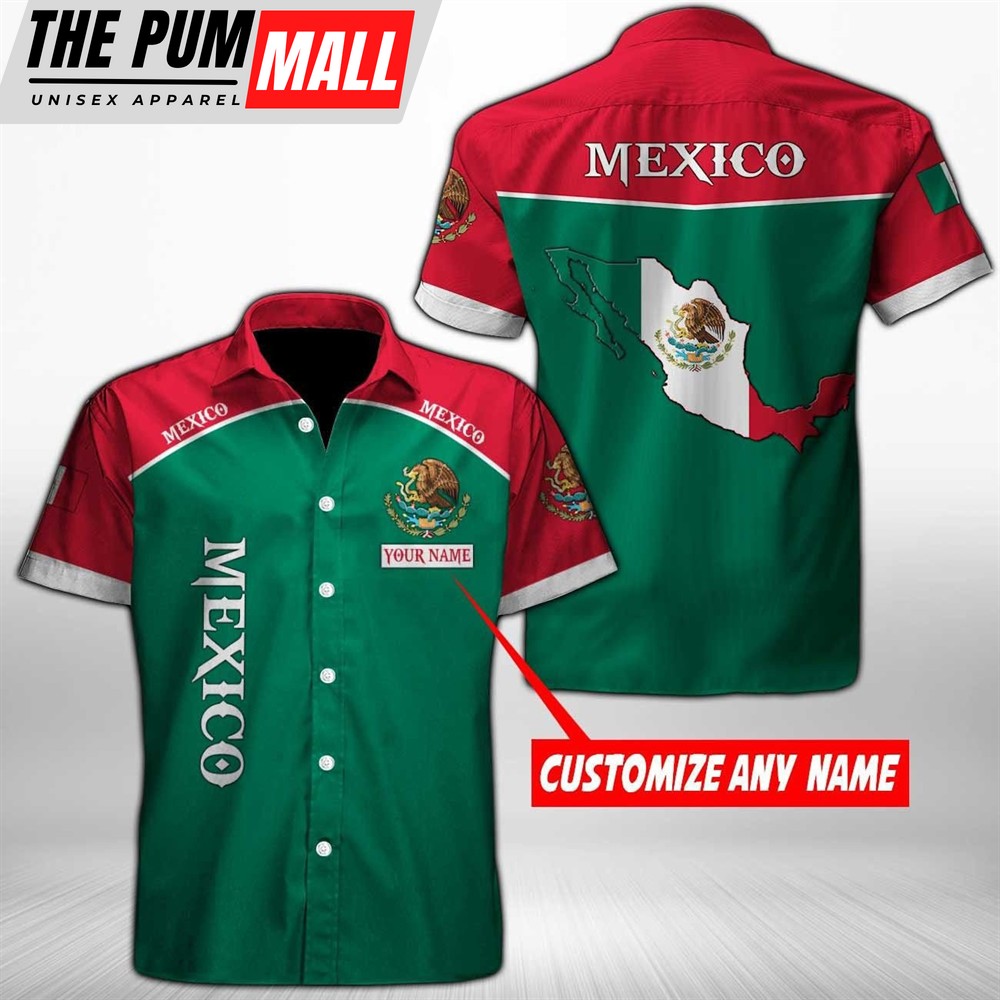 Mexican Hawaiian Shirt, Customize Mexico Map Hawaiian Shirt