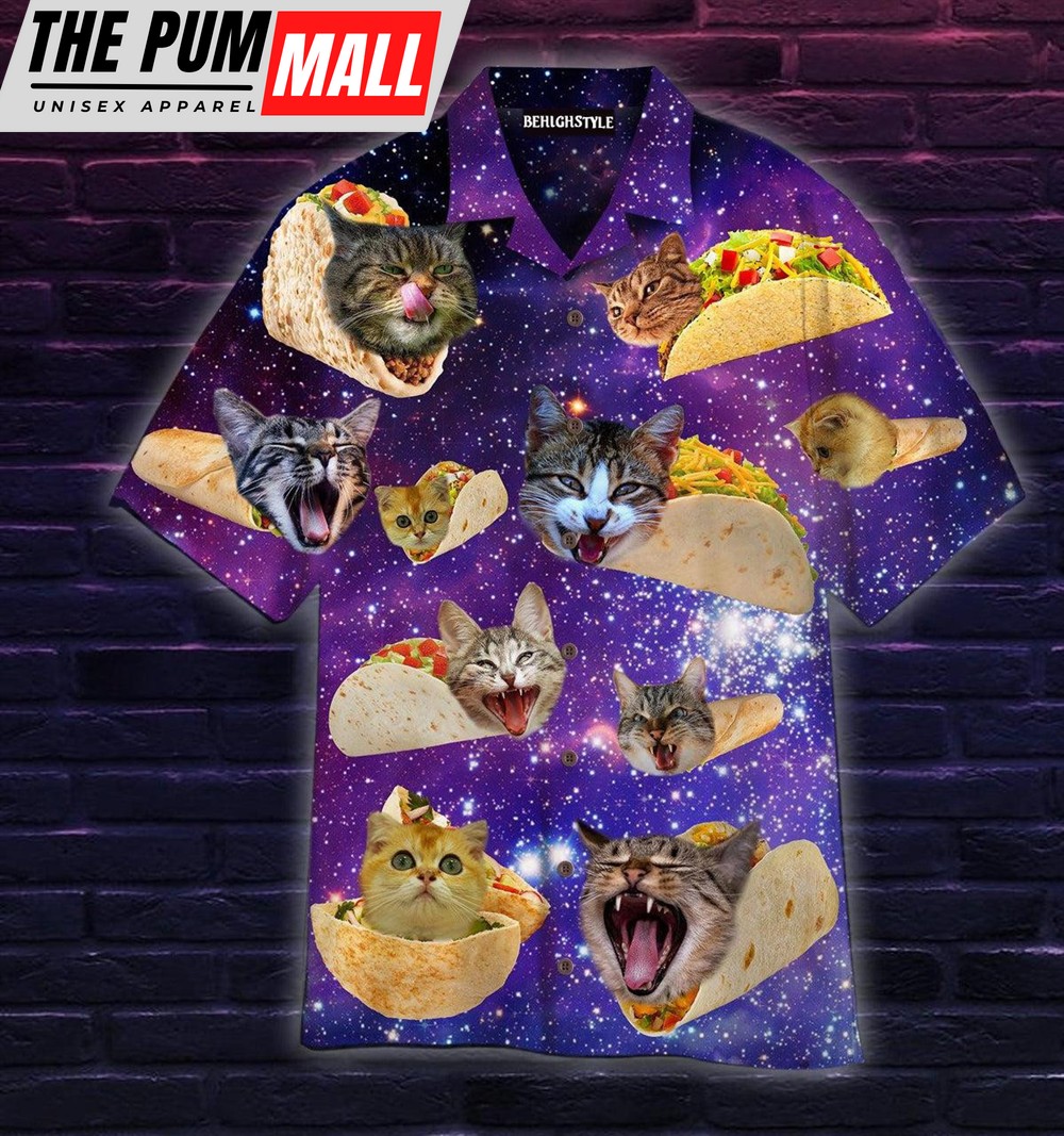 Mexican Hawaiian Shirt, Discover Cool Galaxy Taco Cat Funny Hawaiian Shirt