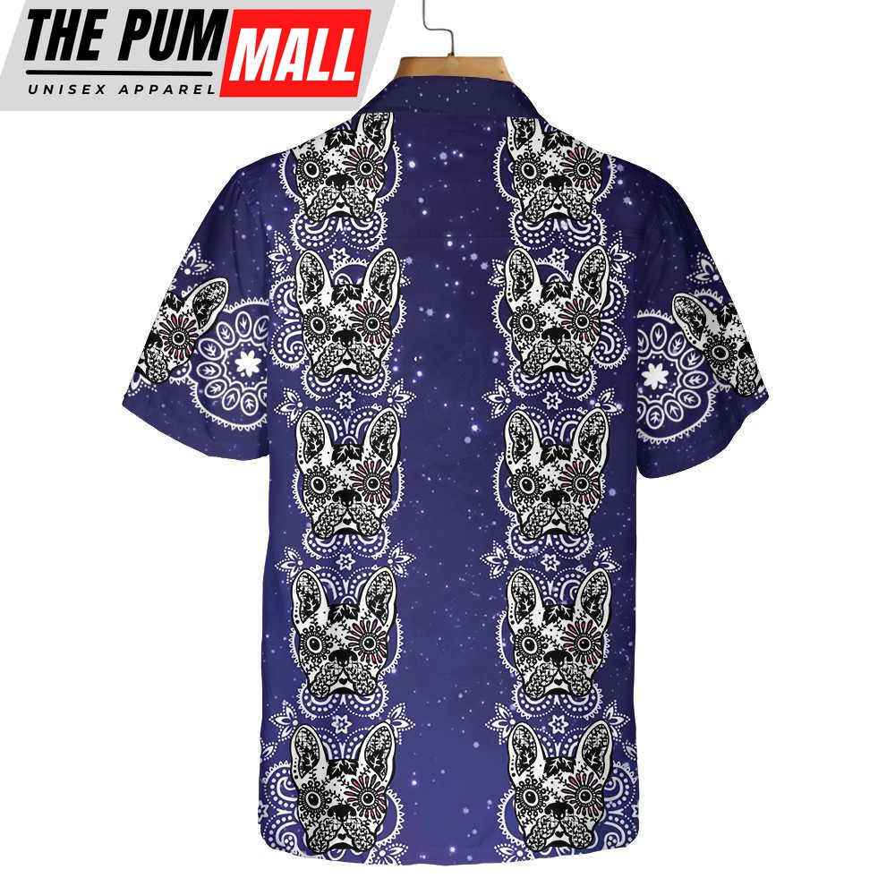Mexican Hawaiian Shirt, French Bulldog Sugar Skull Hawaiian Shirt, Mexican Style Bulldog Shirt