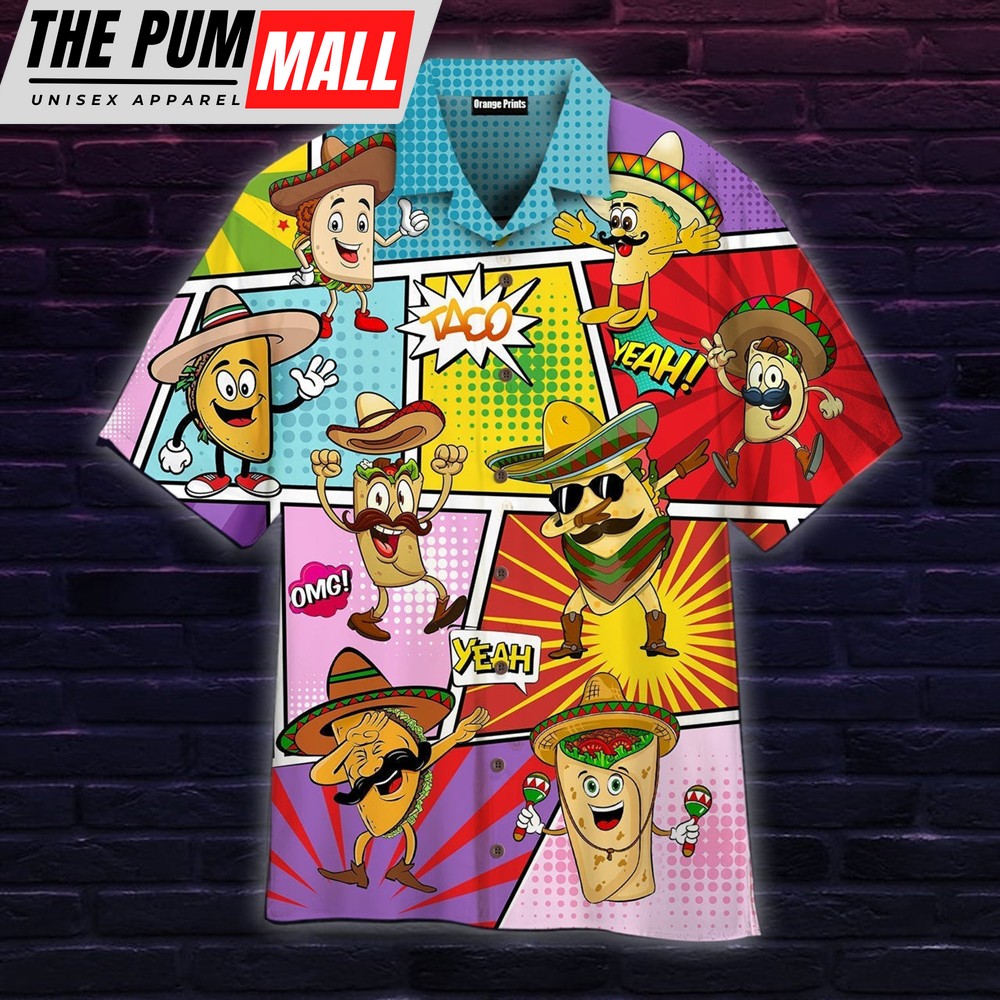 Mexican Hawaiian Shirt, Funny Taco Aloha Hawaiian Shirt