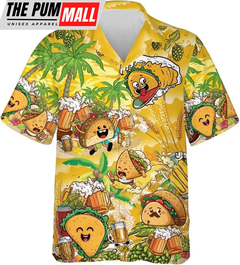 Mexican Hawaiian Shirt, Funny Taco And Beer Hawaiian Shirt For Men