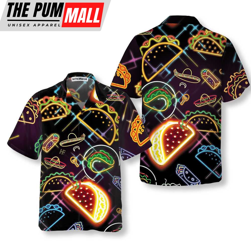 Mexican Hawaiian Shirt, God Created Tacos Hawaiian Shirt, Funny Taco Shirt For Men & Women