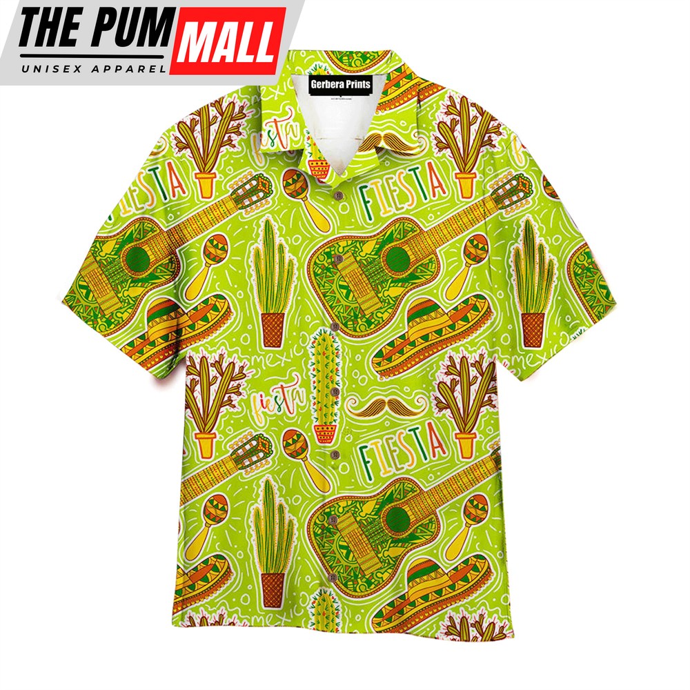 Mexican Hawaiian Shirt, Let’s Fiesta Party Mexican Green Hawaiian Shirt