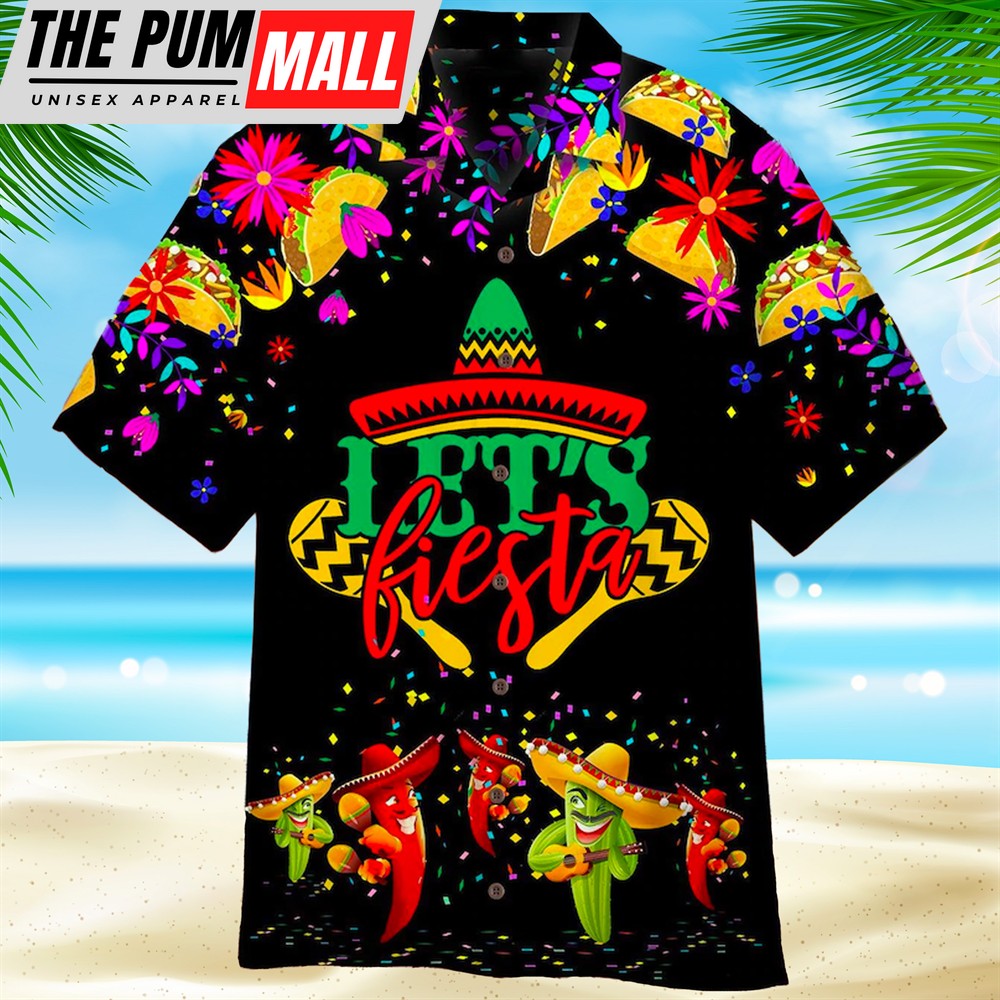 Mexican Hawaiian Shirt, Let’S Fiesta Tacos Mexico Hawaiian Aloha Shirts