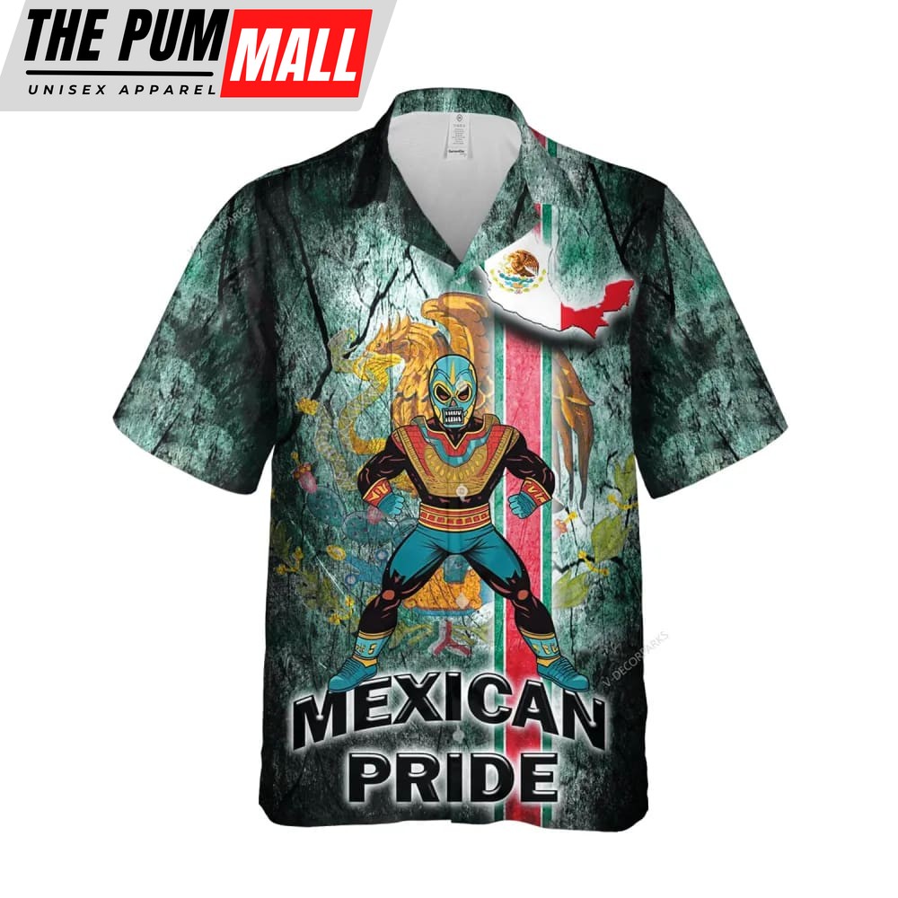 Mexican Hawaiian Shirt, Lucha Libre Wrestler Unisex Hawaiian Shirt