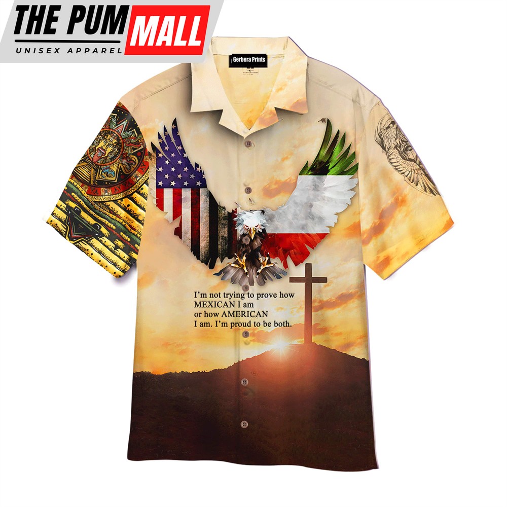 Mexican Hawaiian Shirt, Mexican And America Wingspan Eagle Hawaiian Shirt