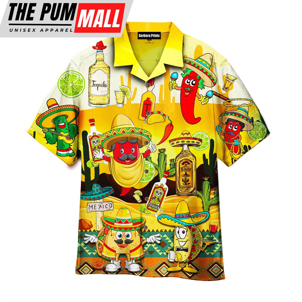 Mexican Hawaiian Shirt, Mexican Chilli Wine Tequila Magic Water For Fun People Hawaiian Shirt