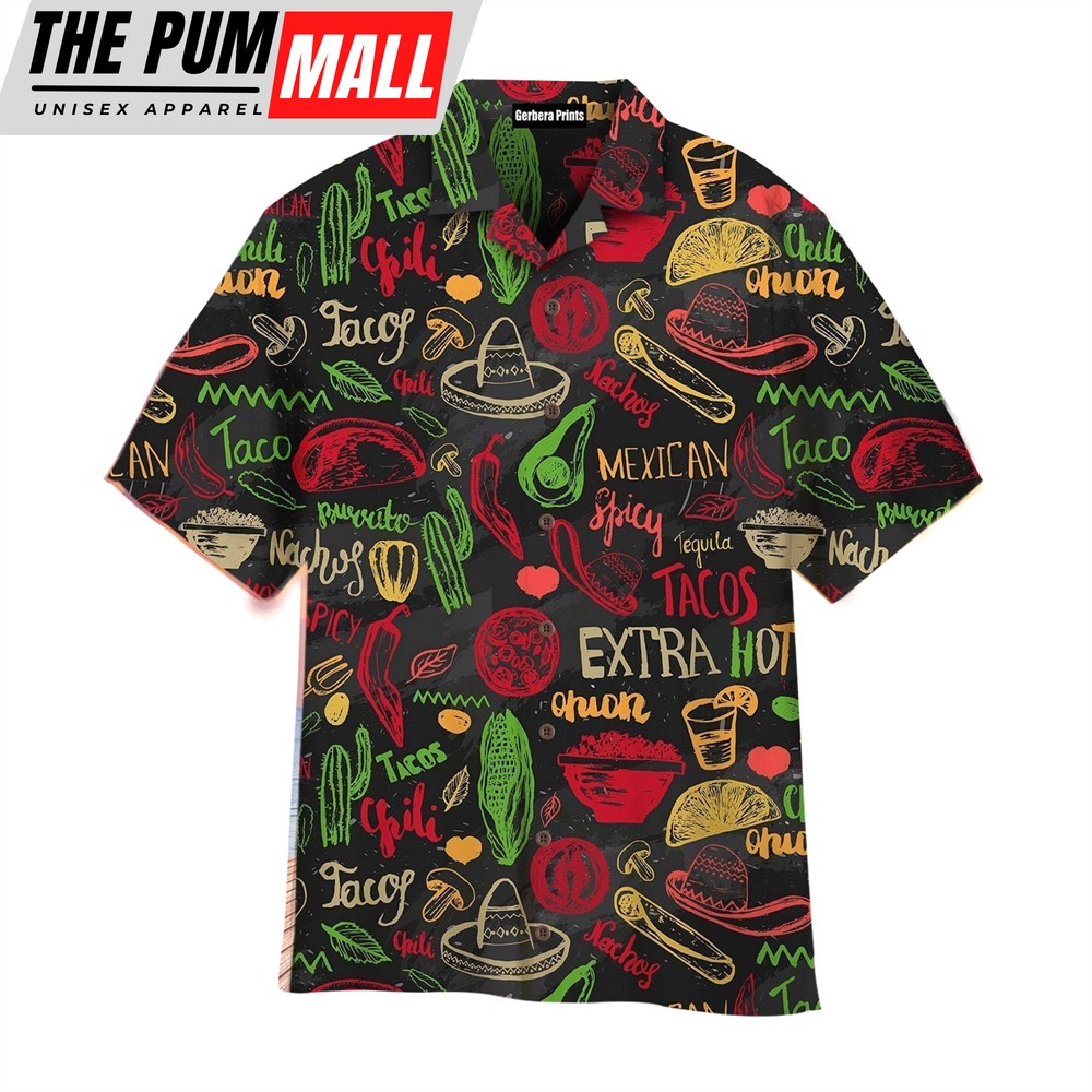 Mexican Hawaiian Shirt, Mexican Food Seamless Happy Cinco de Mayo Hawaiian Shirt