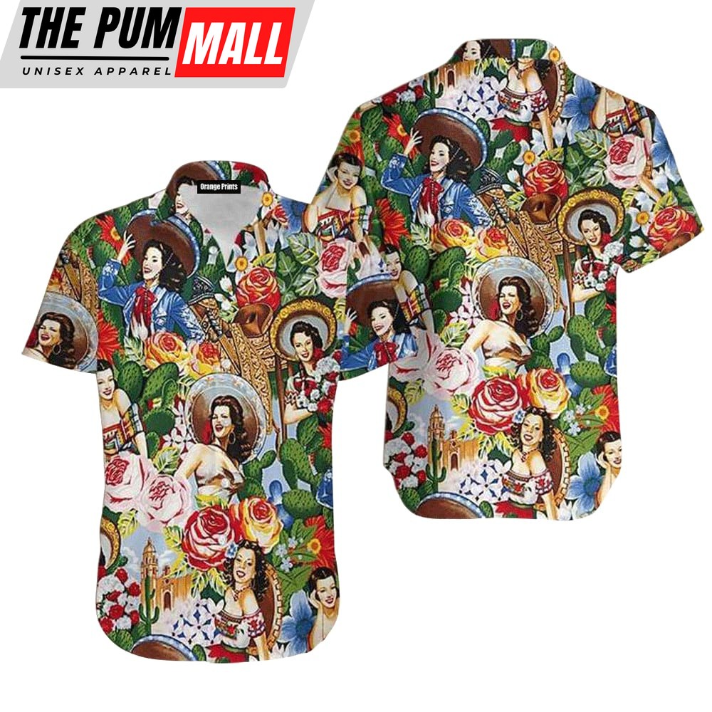 Mexican Hawaiian Shirt, Mexican Girl Vintage And Retro Hawaiian Shirt