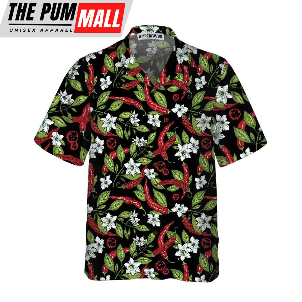 Mexican Hawaiian Shirt, Mexican Jalapeno Chilli Flowers Hawaiian Shirt, Funny Red Pepper Shirt For Men, Red Hot Chilli Shirt