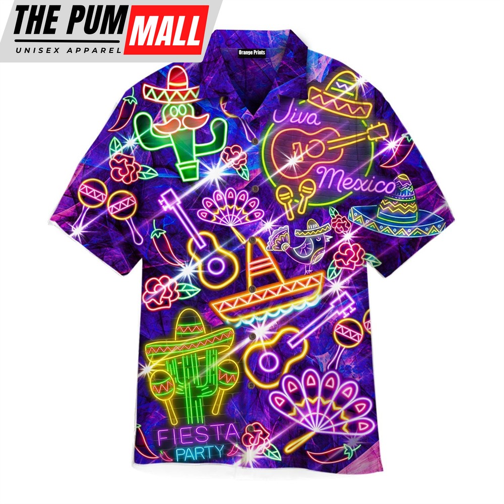 Mexican Hawaiian Shirt, Mexican Neon Hawaiian Shirt