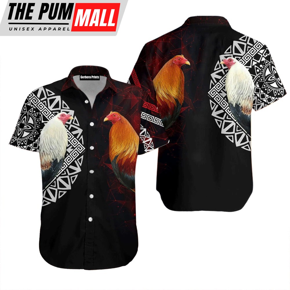 Mexican Hawaiian Shirt, Mexican Rooster Black Hawaiian Shirt