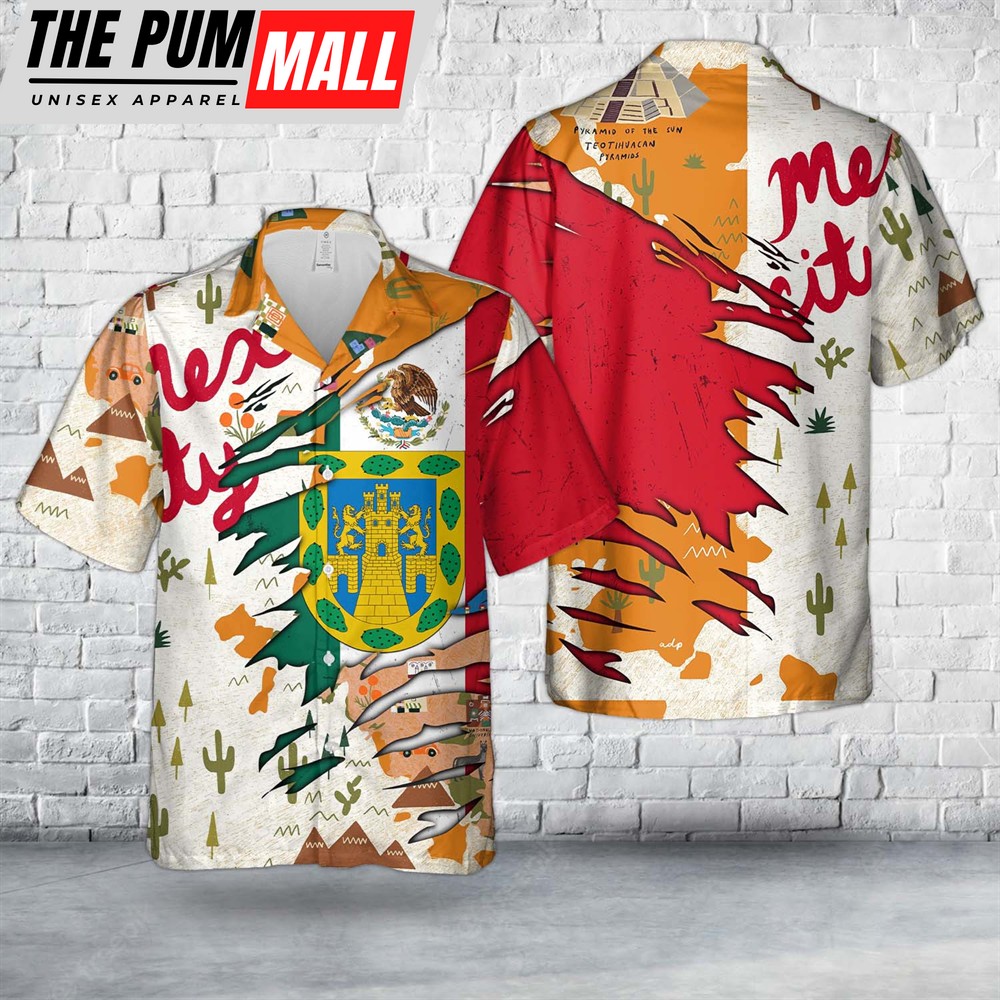 Mexican Hawaiian Shirt, Mexico City Hawaiian Shirt