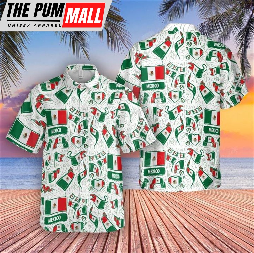 Mexican Hawaiian Shirt, Mexico Flag Hawaiian Shirt