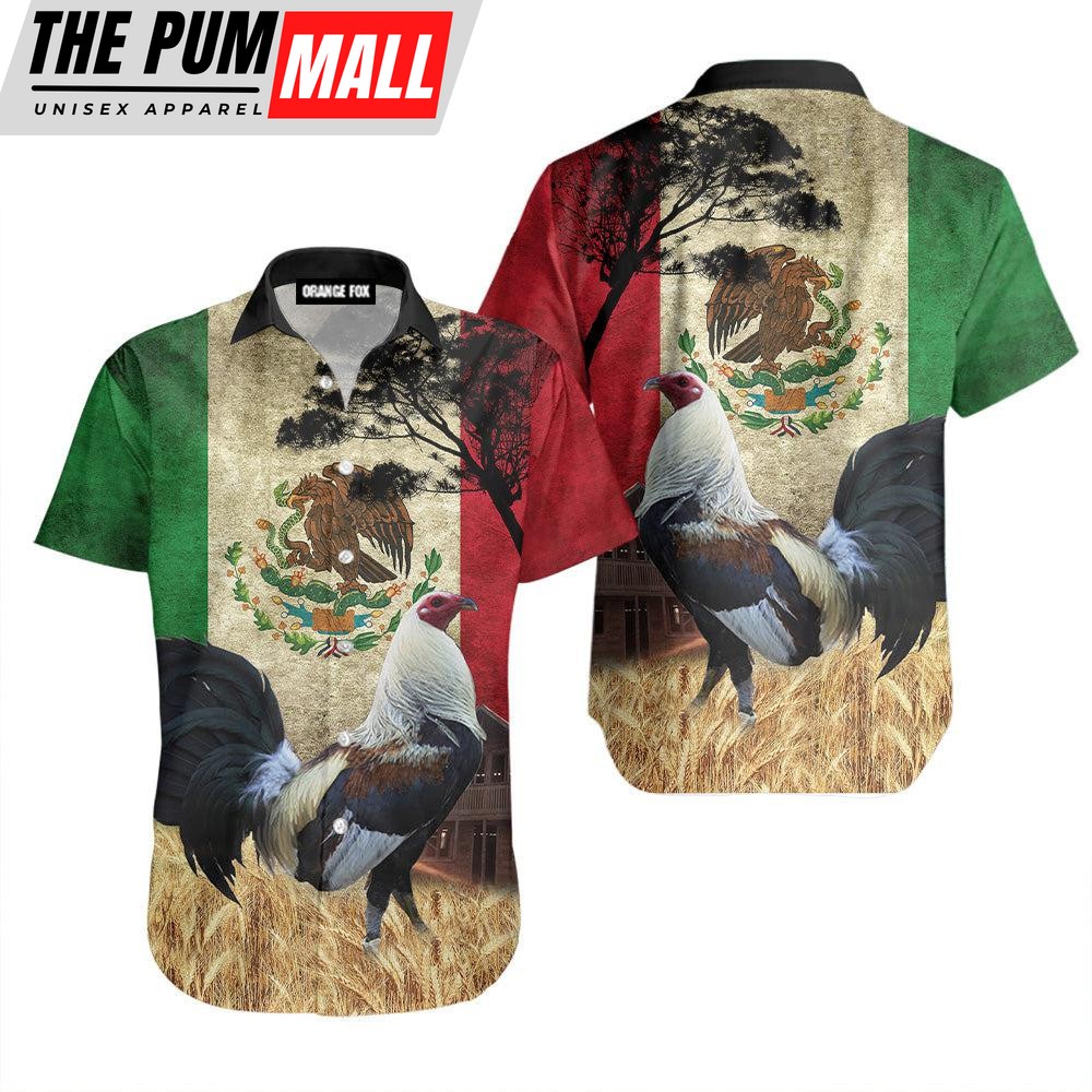 Mexican Hawaiian Shirt, Mexico Gift For Mexicans, Mexico Lovers, Animal Lovers Mexican Rooster Hawaiian Shirt
