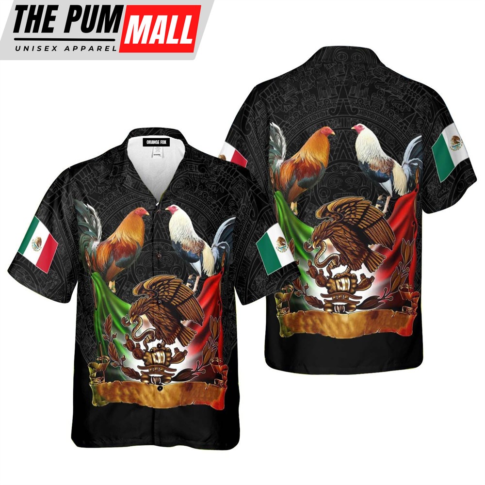 Mexican Hawaiian Shirt, Mexico Rooster Hawaiian Shirt